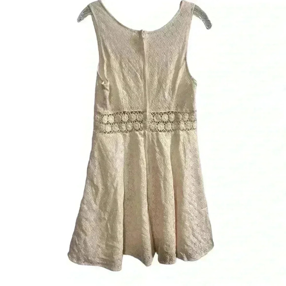 Free People Women's Ivory Lace Knit Mini Dress Size 6 - Picture 9 of 10